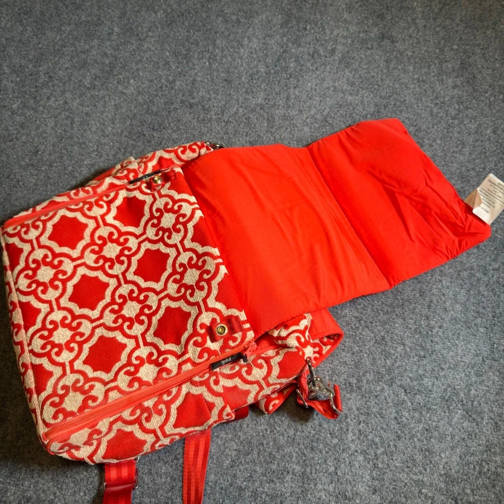 Petunia Pickle Bottom Boxy Backpack Diaper Bag Womens Red Geometric